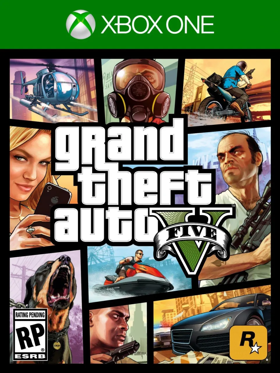 Product image showing digital artwork for grand theft auto v gta 5 xbox one cd key