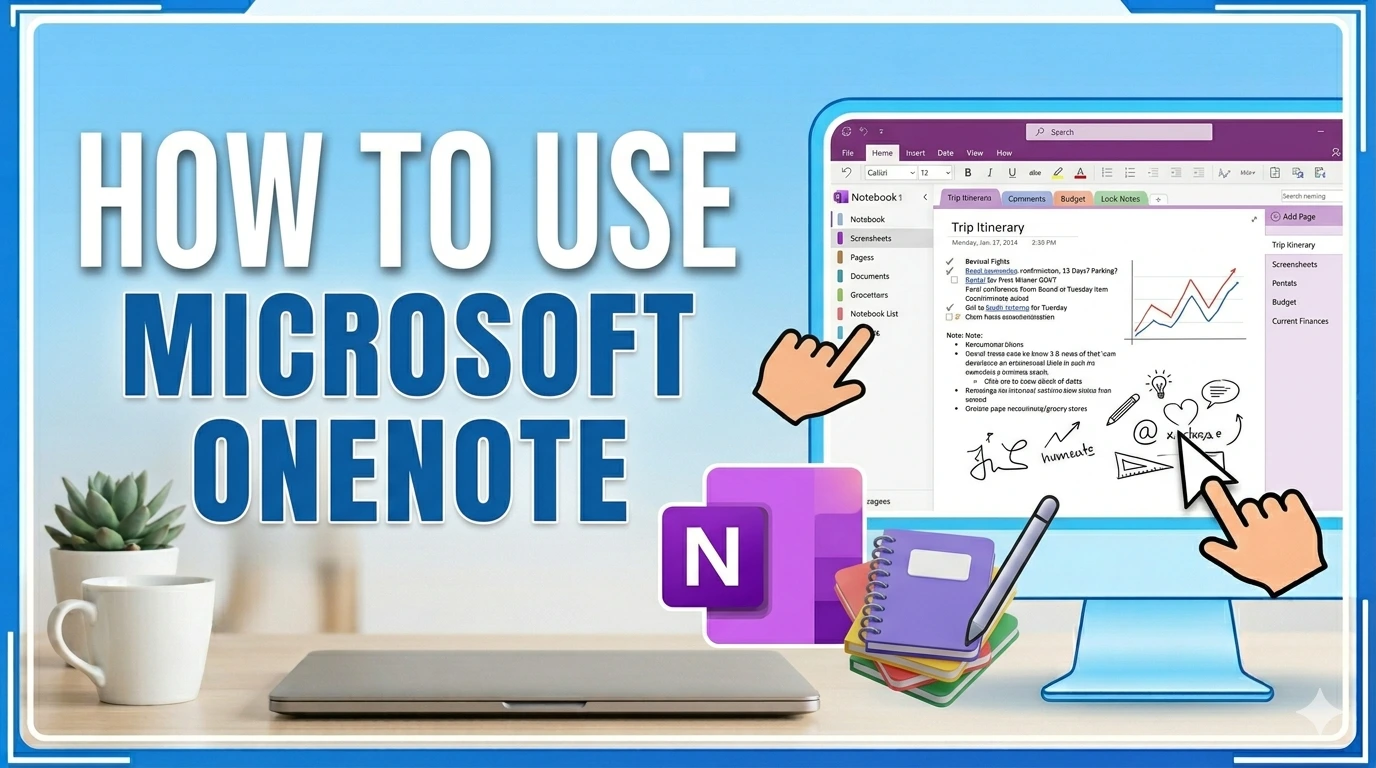 How To Use Microsoft Onenote Graphic depicting using microsoft onenote
