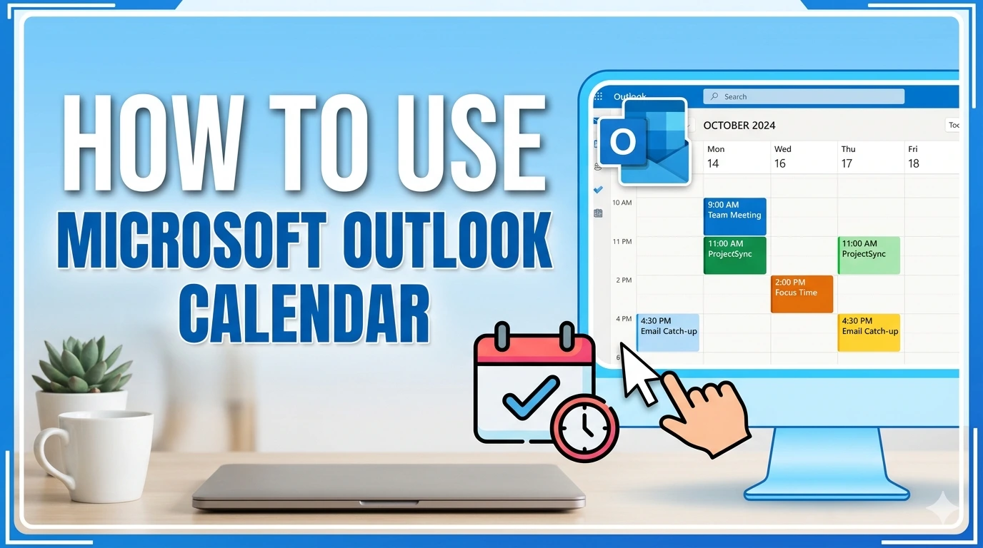 How To Use Microsoft Outlook Calendar Graphic depicting a microsoft outlook calendar