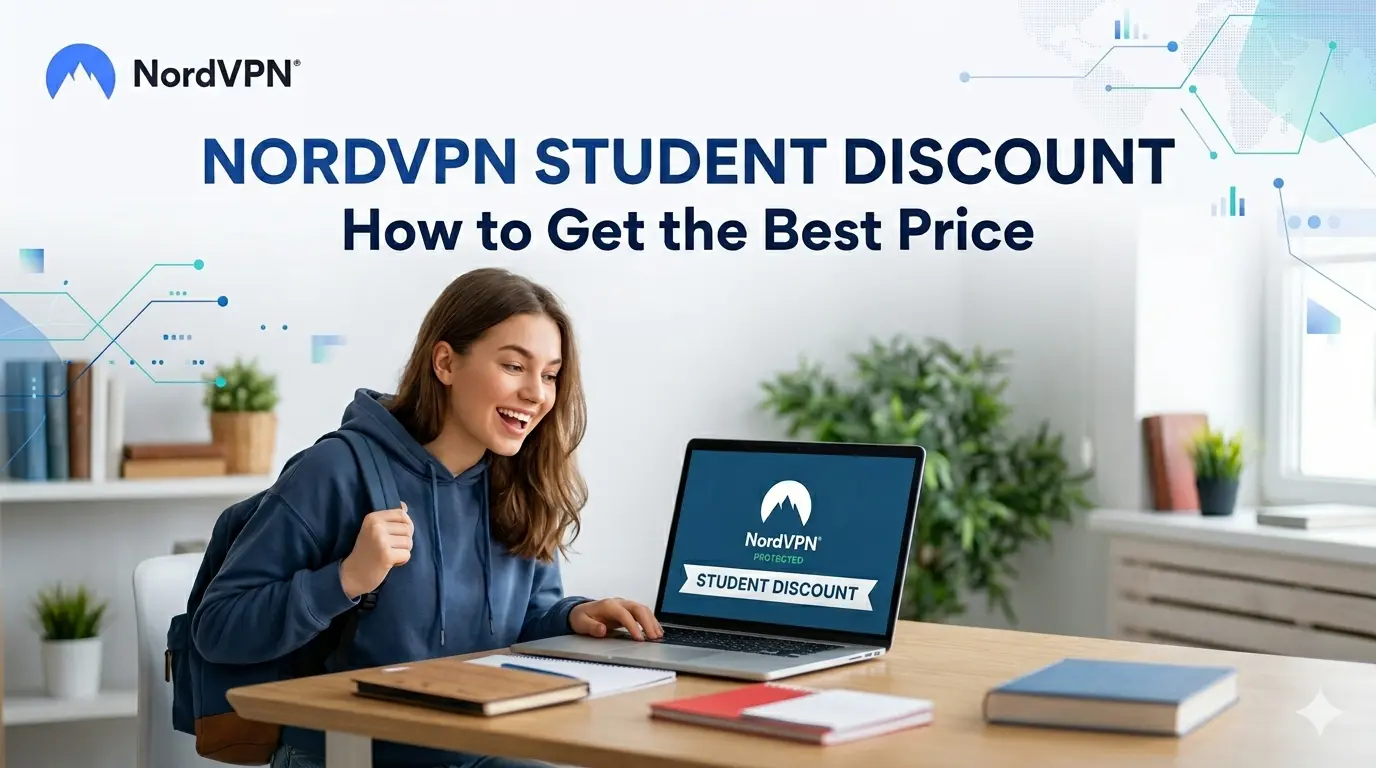 Student using nordvpn on a laptop