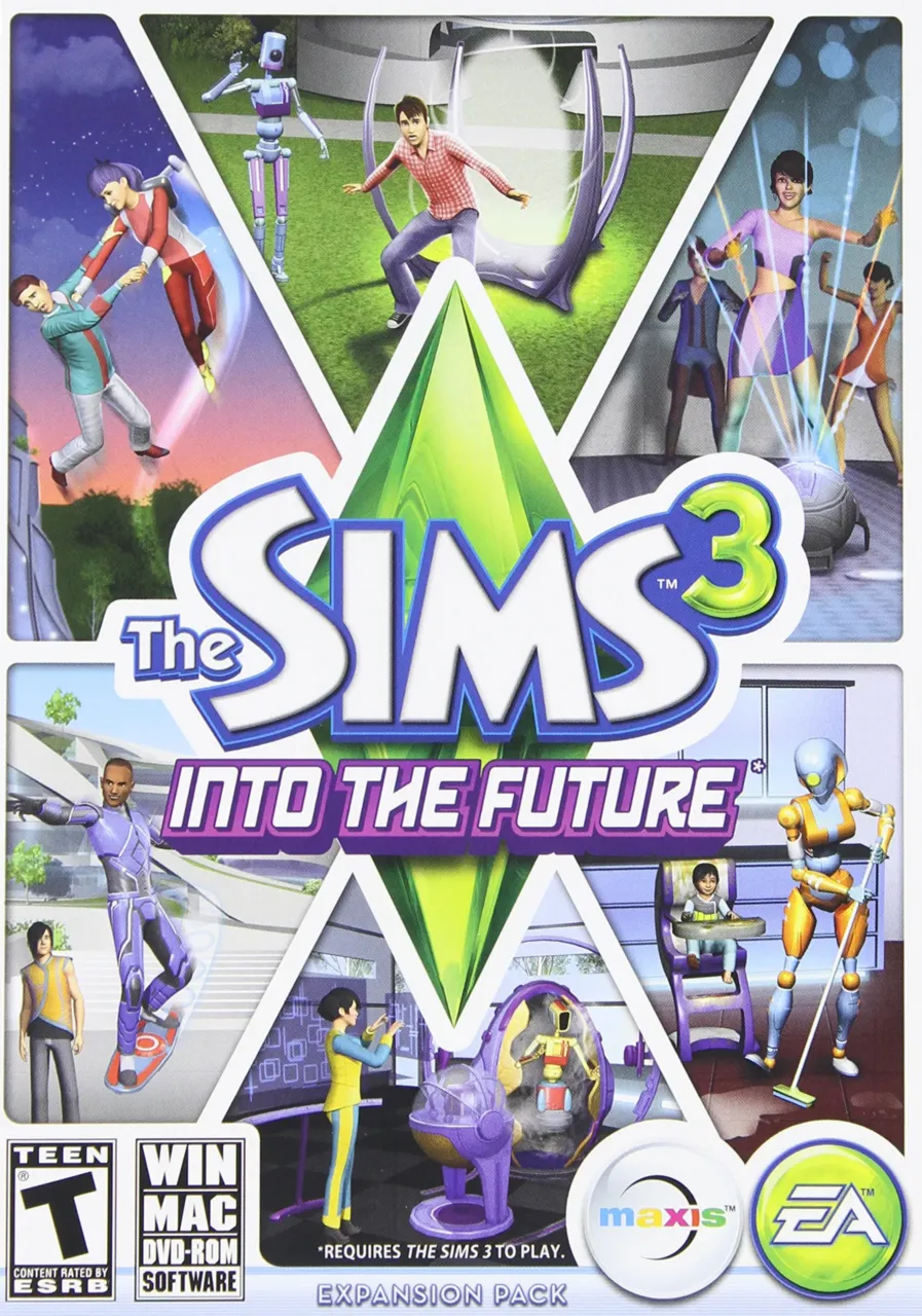 The Sims 3 Into The Future Product image showing digital artwork for the sims 3 into the future dlc ea app cd key