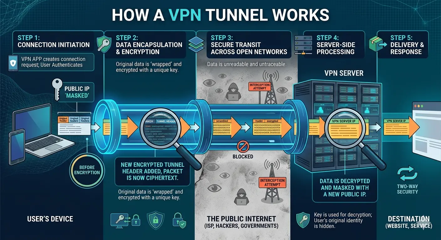 How nordvpn encrypts traffic between device and internet